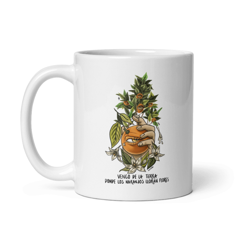 Taza Naranjos lloran flores